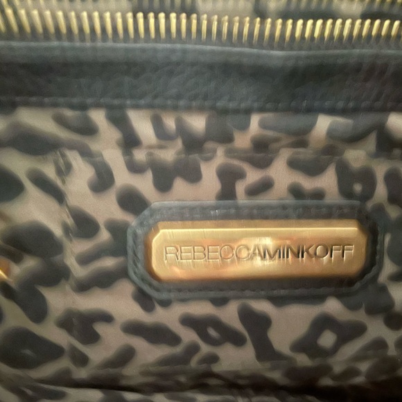 Rebecca Minkoff gold studded black leather bag with leather drop chain - Picture 9 of 13